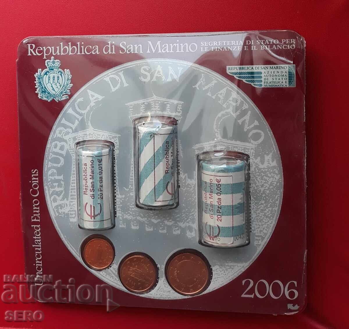 San Marino - Lot of 3 bank rolls/tubes/ 2006 with price 49.00 BGN | € 25.05