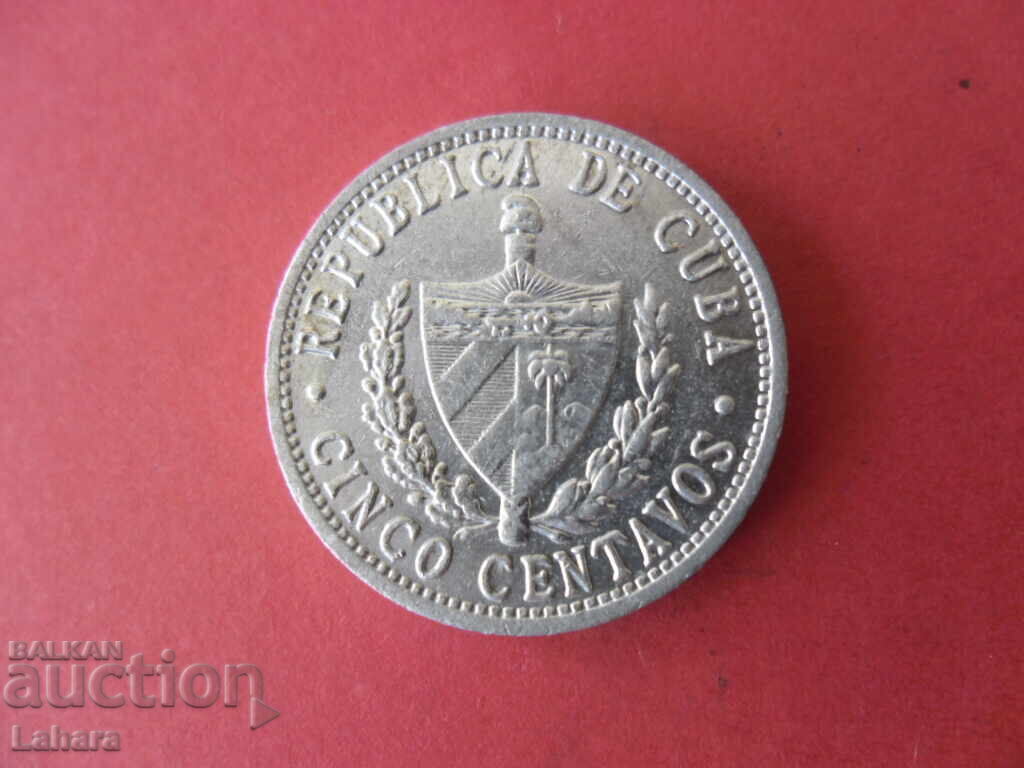 5 centavos 1963 Κούβα με τιμή € 0.51 | 1.00 BGN 5 centavos 1963 Κούβα με τιμή € 0.51 | 1.00 BGN