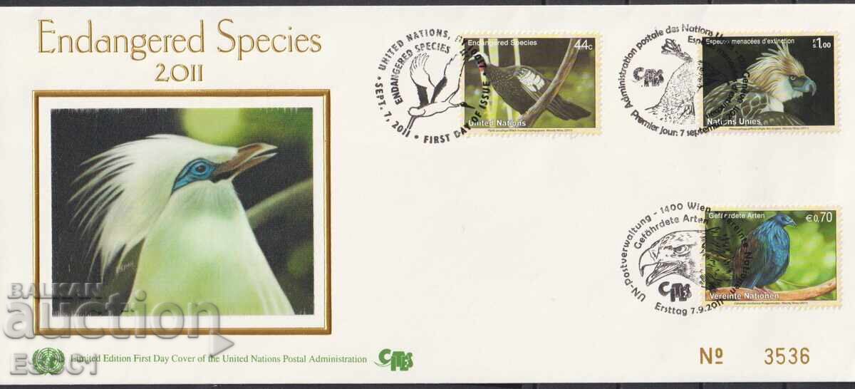 Πρώτη μέρα φάκελος Πανίδα Πτηνών 2011 από τον ΟΗΕ