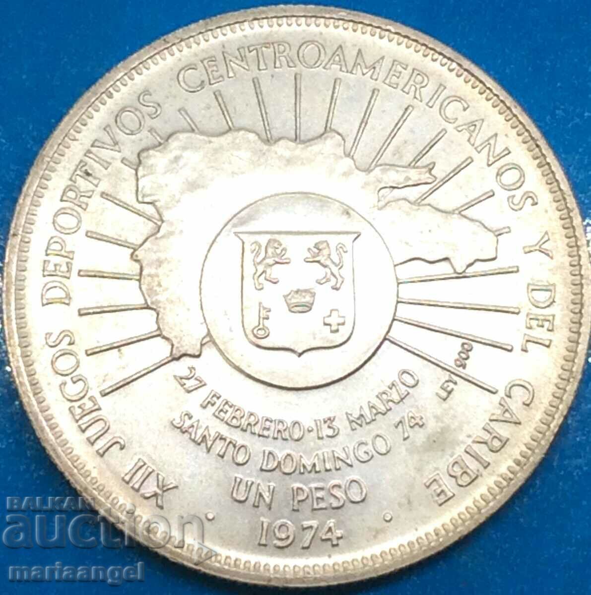Δομινικανή Δημοκρατία 1 πέσο 1974 27,2 g ασήμι - 6
