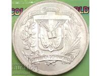 Dominican Republic 1 peso 1974 27.2g silver