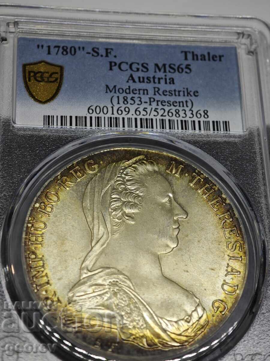 Όμορφη! 1 Τάληρο - Μαρία Θηρεσία 1780 ρεστράικ PSCG MS65 Όμορφη! 1 Τάληρο - Μαρία Θηρεσία 1780 ρεστράικ PSCG MS65