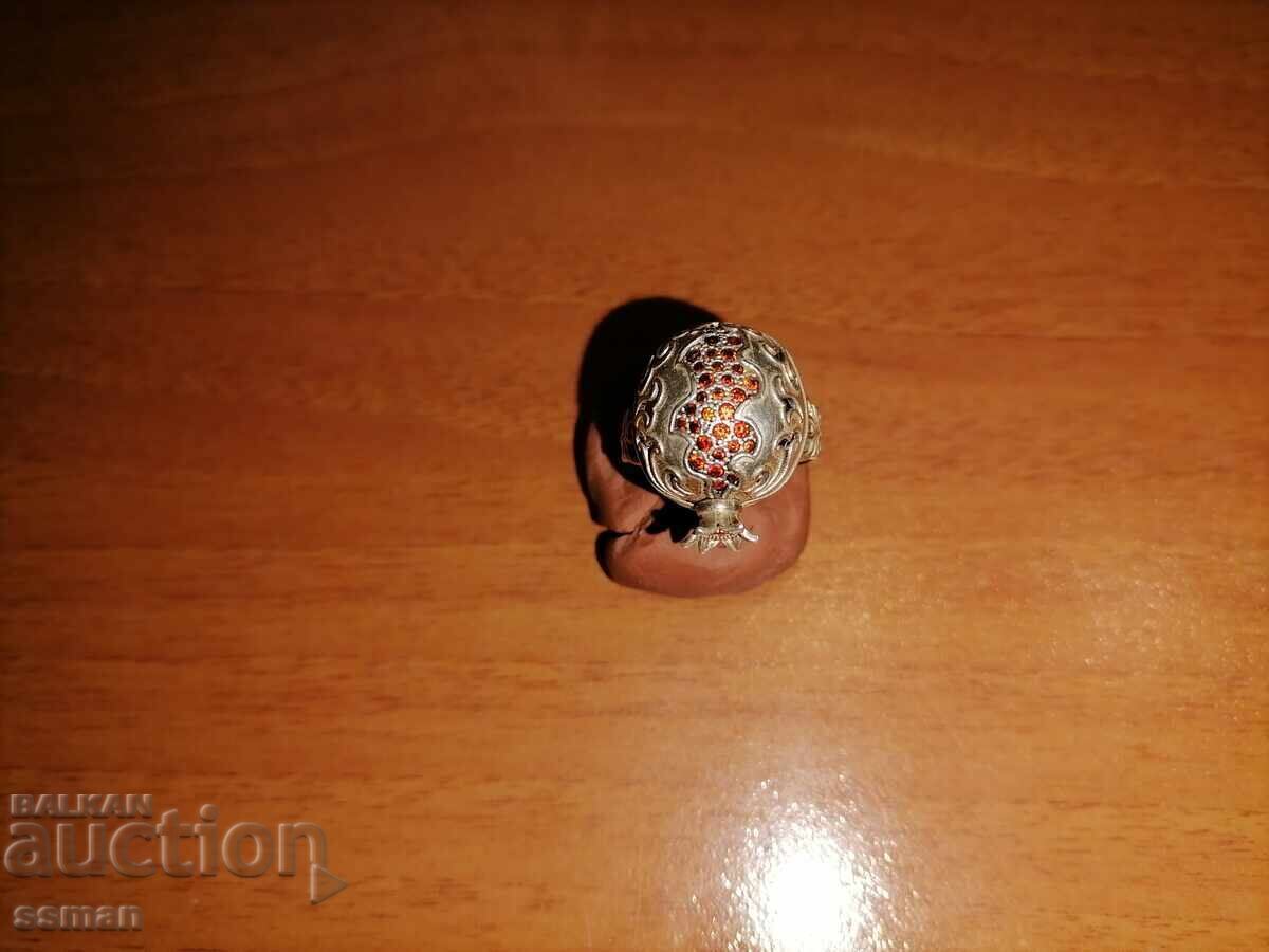 Unique Silver Men's Ring with Pomegranate and Garnets with price 100.00 BGN | € 51.13
