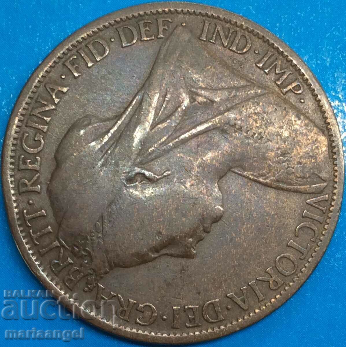 Auction  UK 1 Penny 1901 30mm Bronze 2