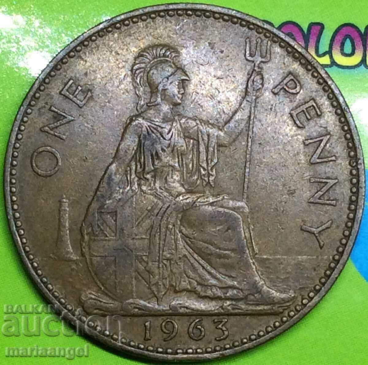 Licitație Marea Britanie 1 penny 1963 30mm bronz