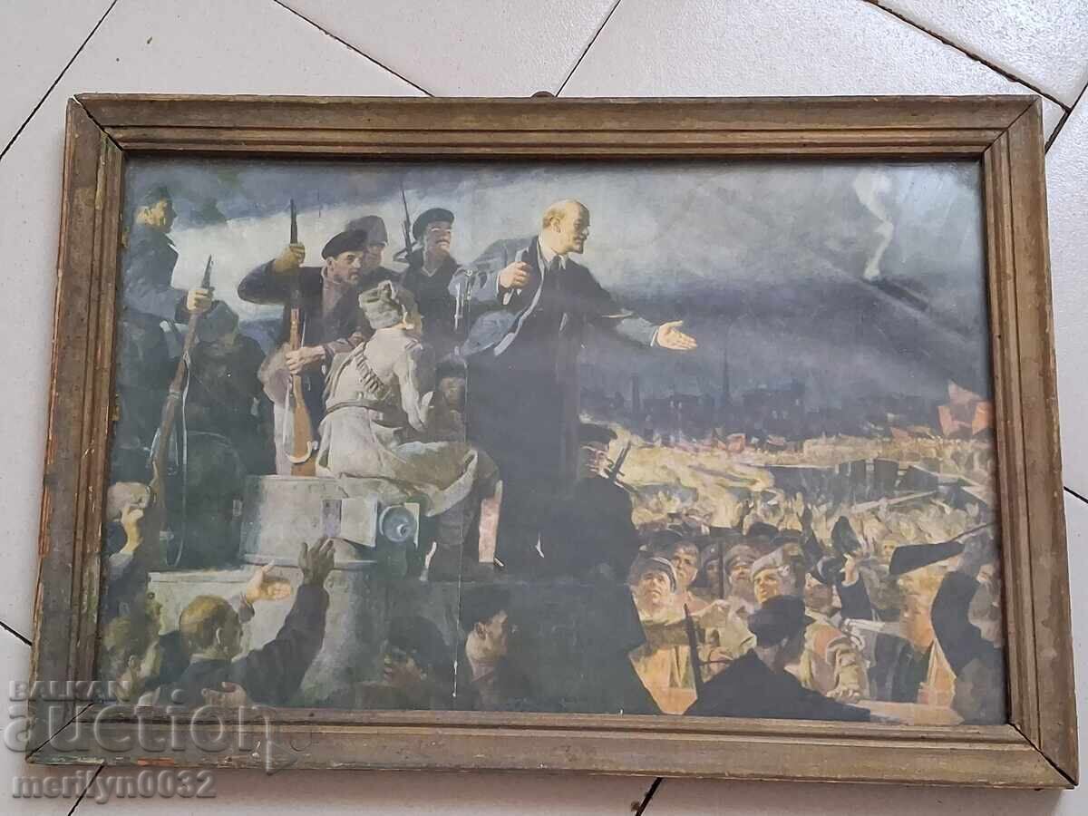 Πορτρέτο αναπαραγωγή ομαδικής σκηνής σε κορνίζα του ηγέτη Λένιν σν - 6
