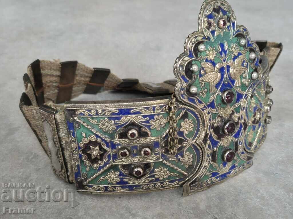 220-year-old silver belt, Aegean Thrace, Dedeagach, buckle with price 3950.00 BGN | € 2019.60