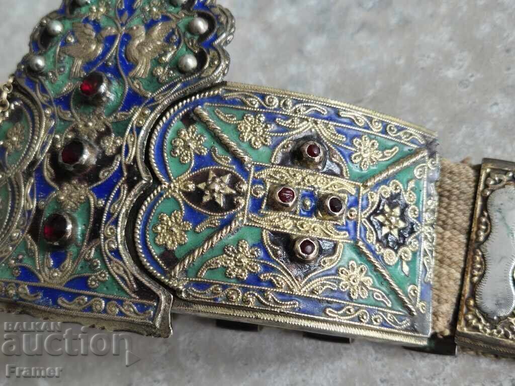 220 годишен сребърен колан Беломорска Тракия Дедеагач пафта - 5