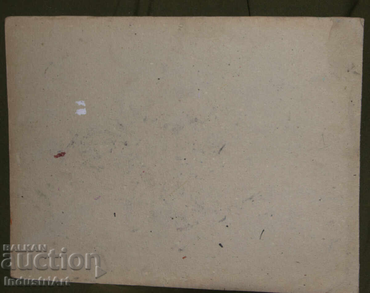 Pictură veche în ulei, peisaj de primăvară - 6