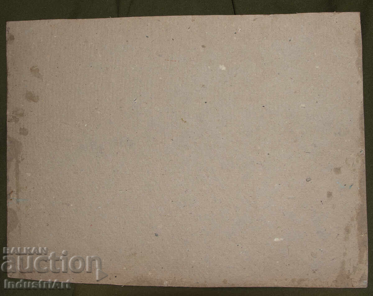 Old oil painting spring landscape river - 6