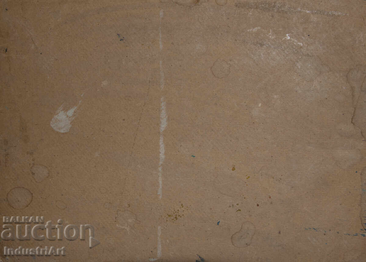 Tablou vechi în ulei, peisaj marin - 6