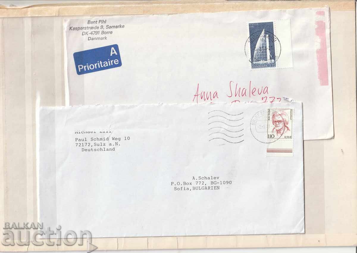 Δανία, Γερμανία - Ταχυδρομικοί φάκελοι 2 τμχ Δανία, Γερμανία - Ταχυδρομικοί φάκελοι 2 τμχ