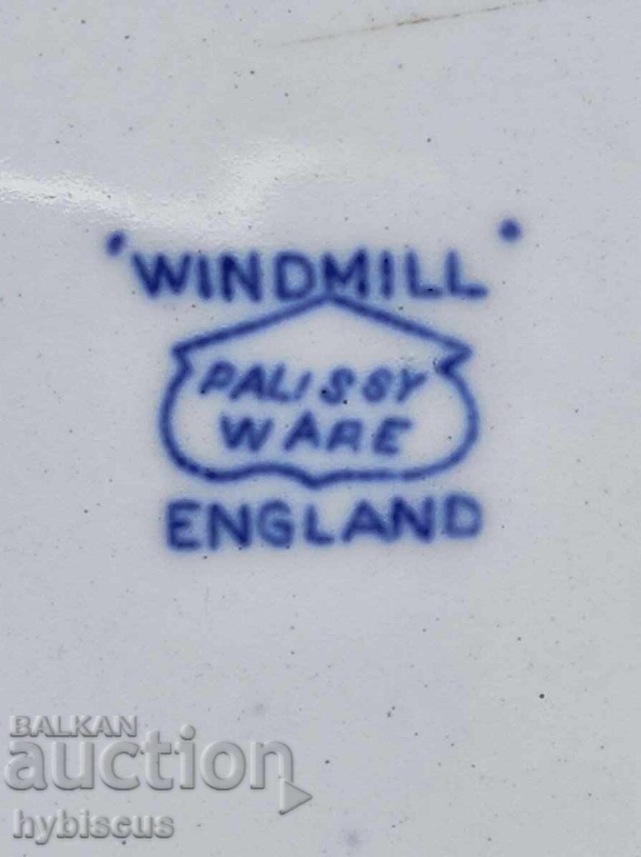 Auction Antique English PALISSY WARE plate with a windmill Auction Antique English PALISSY WARE plate with a windmill