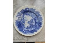Farfurie veche englezească PALISSY WARE cu moară de vânt