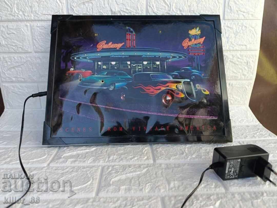 Φωτεινή πινακίδα με ρετρό αυτοκίνητα - 7