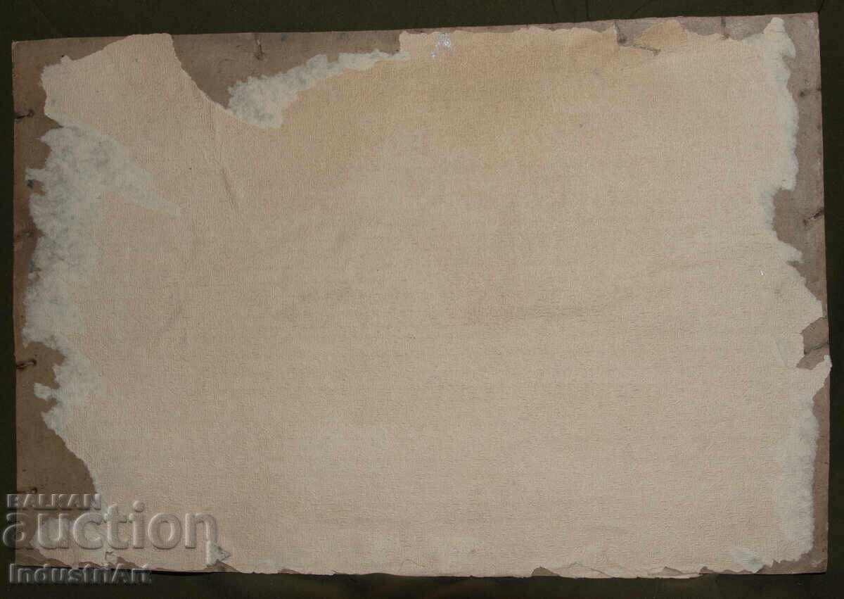 Old oil painting landscape mountain lake - 7