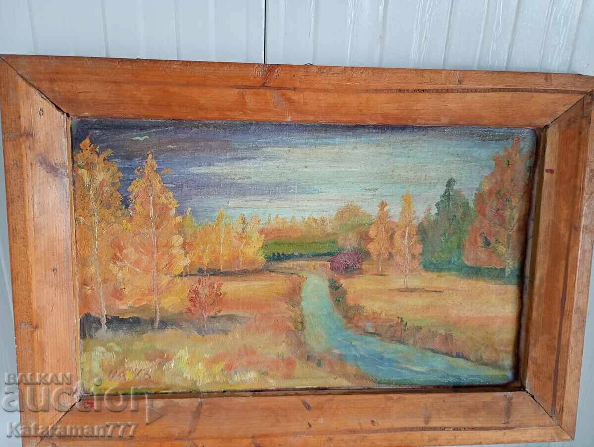 Много стара маслена картина на платно.Автор Ив.Хр Много стара маслена картина на платно.Автор Ив.Хр