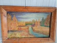 Πολύ παλιός ελαιογραφία σε καμβά. Συγγραφέας Ιβ.Χρ