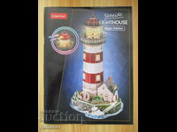 Instructions for assembling a wooden 3D puzzle Light-up lighthouse