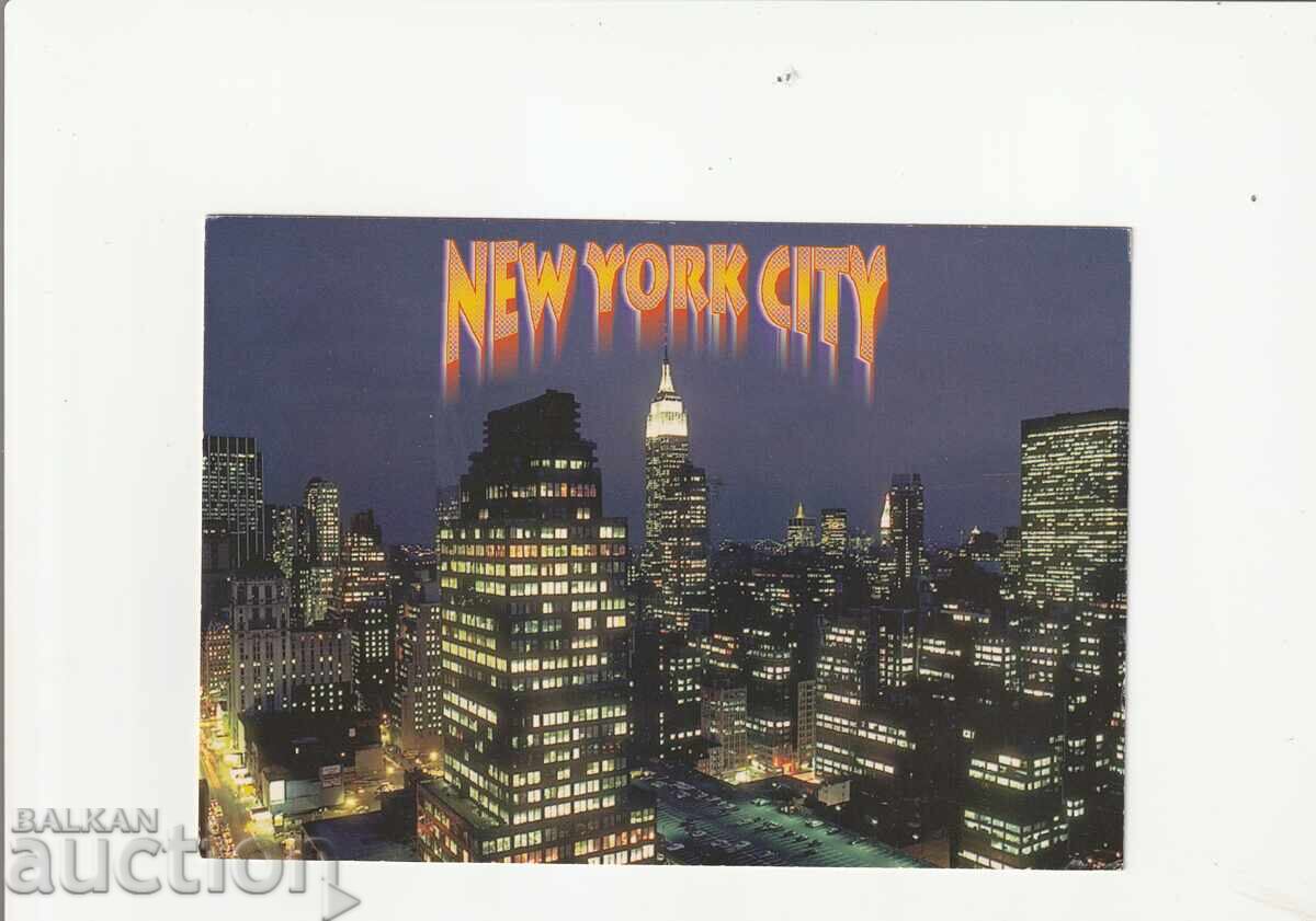 ΗΠΑ - Ταχυδρομημένη καρτ ποστάλ θέα Νέας Υόρκης με γραμματόσημο 60 σεντ