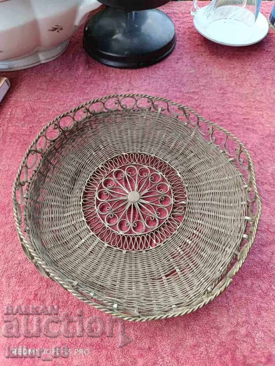 Стара фруктиера плетка филигран - 5