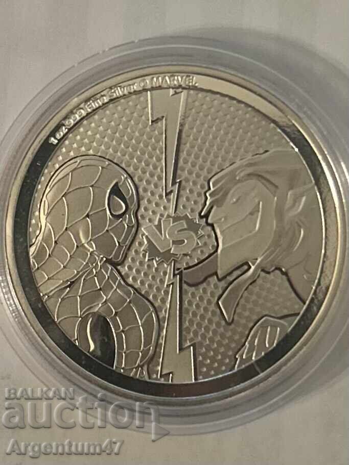 Auction  SILVER 1 OZ 2024 NIUE - SPIDER-MAN AND GOBLIN MARVEL