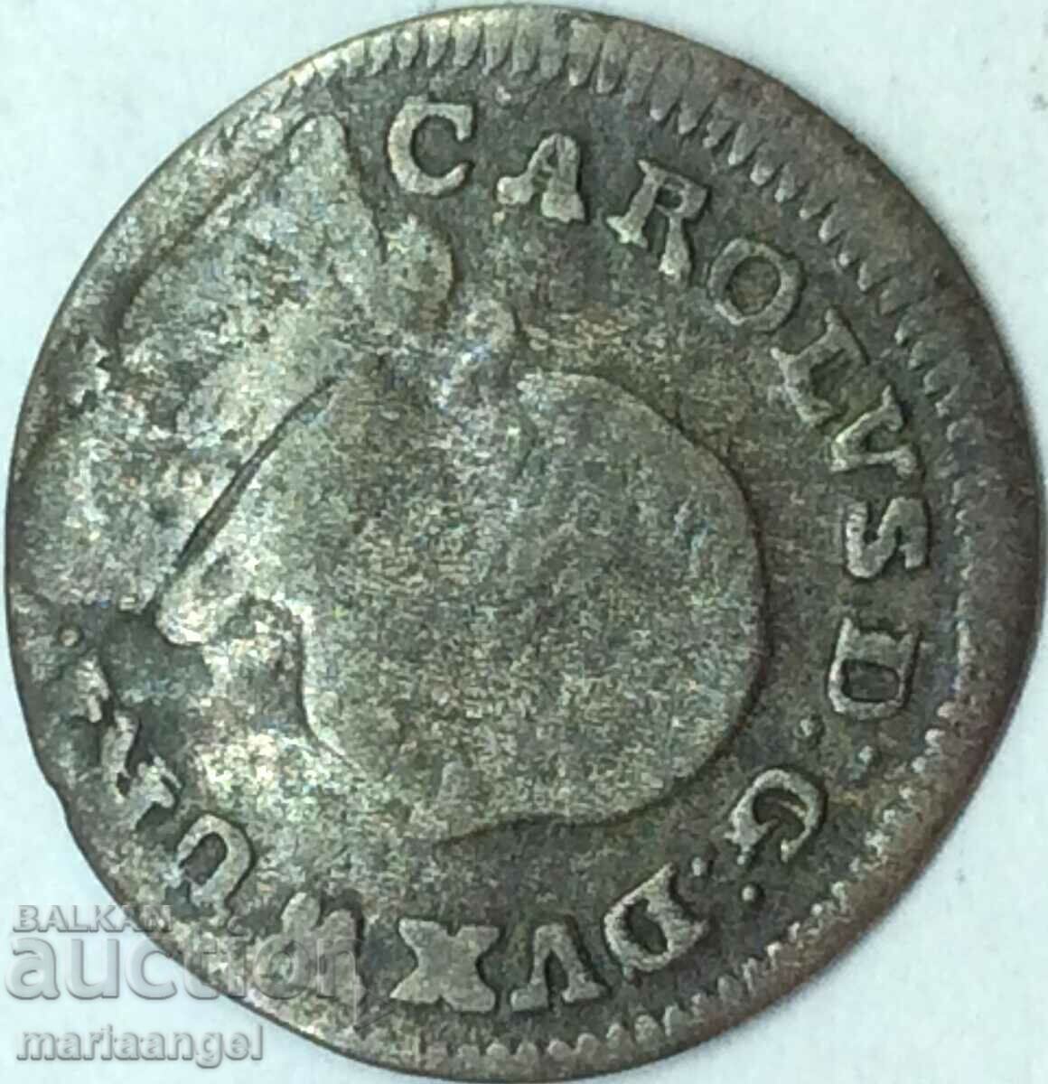 Livrarea 1 kreĭtser 1769 Germania Württemberg Karl Eugen rar