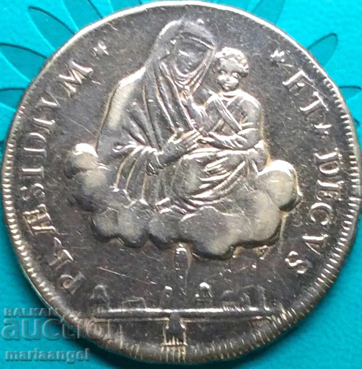 Licitație Scudo da 10 Paoli 1797 Italia Bologna III tip argint 39 mm