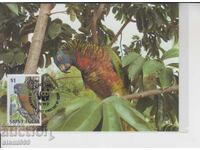 Carte poștală maximă PĂSĂRI PAPAGALI WWF