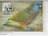 Carte poștală maximă PĂSĂRI PAPAGALI WWF