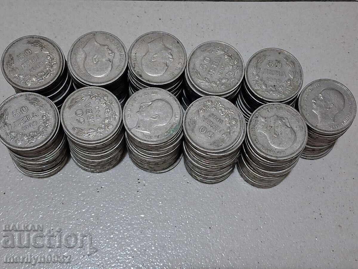 Auction  Coins 50 leva 1940 year Kingdom of Bulgaria 217 pieces