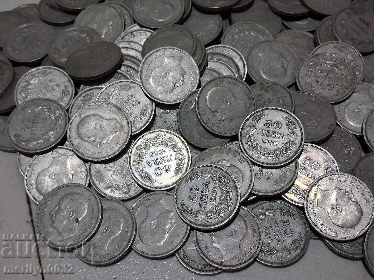 Monede 50 leva 1940 anul Regatul Bulgariei 217 bucăți Monede 50 leva 1940 anul Regatul Bulgariei 217 bucăți