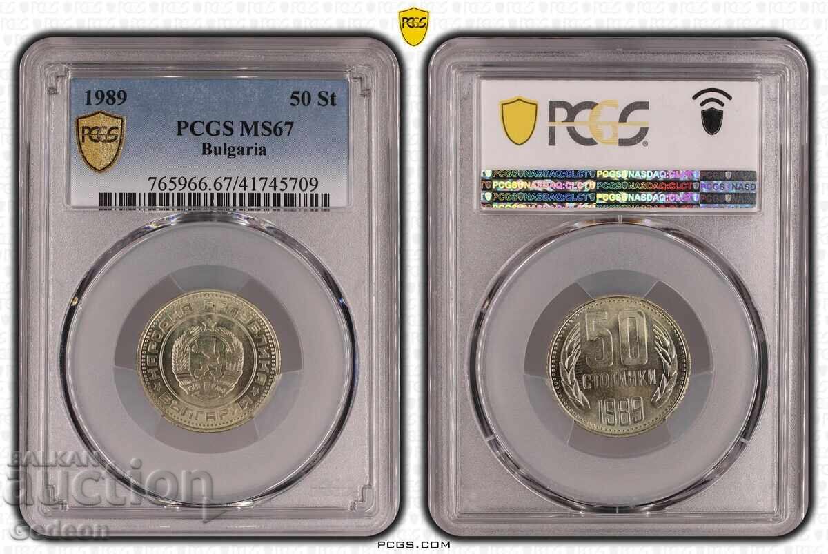50 Stotinki 1989 PCGS MS67