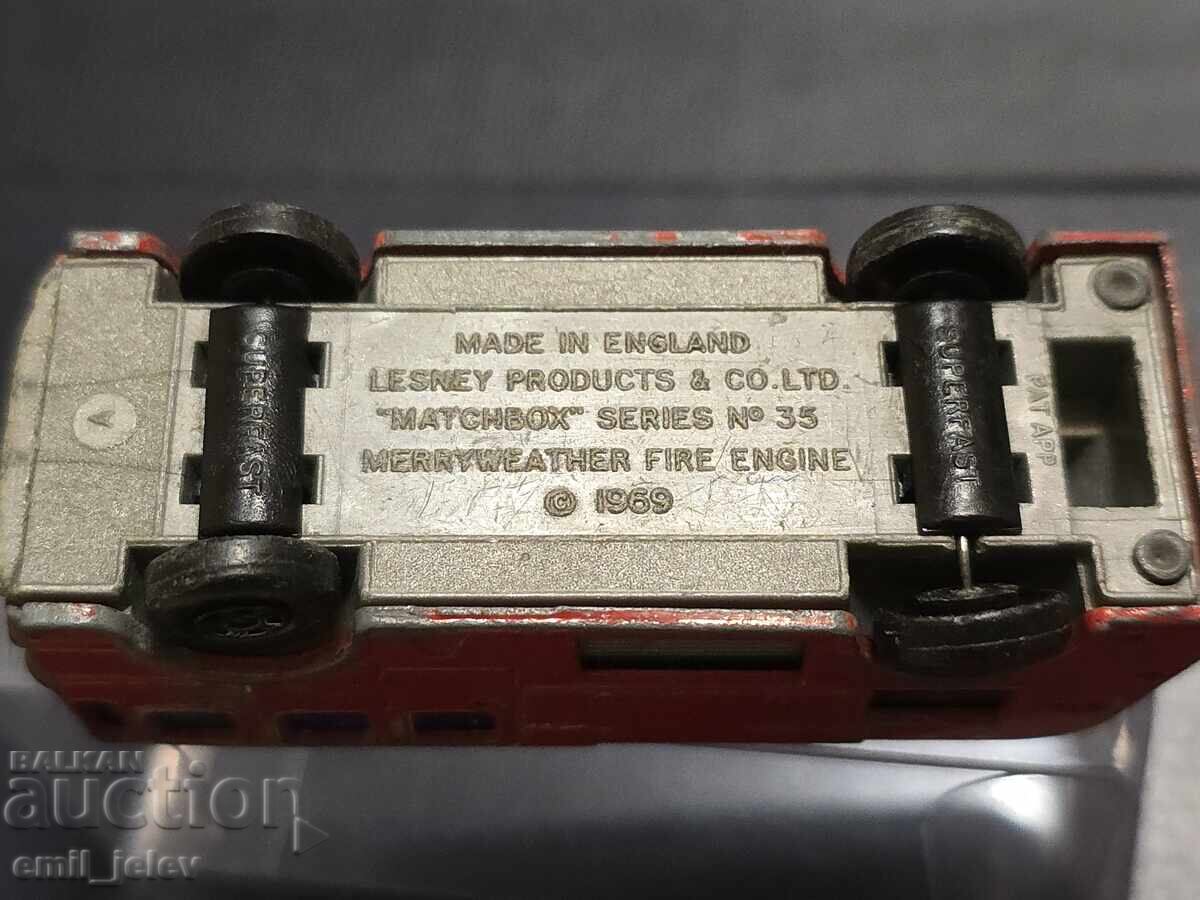 LESNEY MATCHBOX-35A Merryweather Fire Engine 1970-1975 - 6 LESNEY MATCHBOX-35A Merryweather Fire Engine 1970-1975 - 6