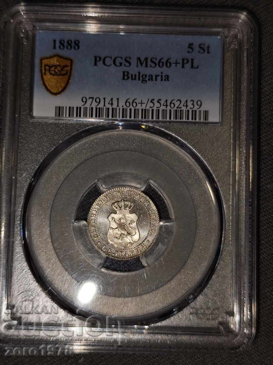 5 λεπτά 1888 MS 66+ PL