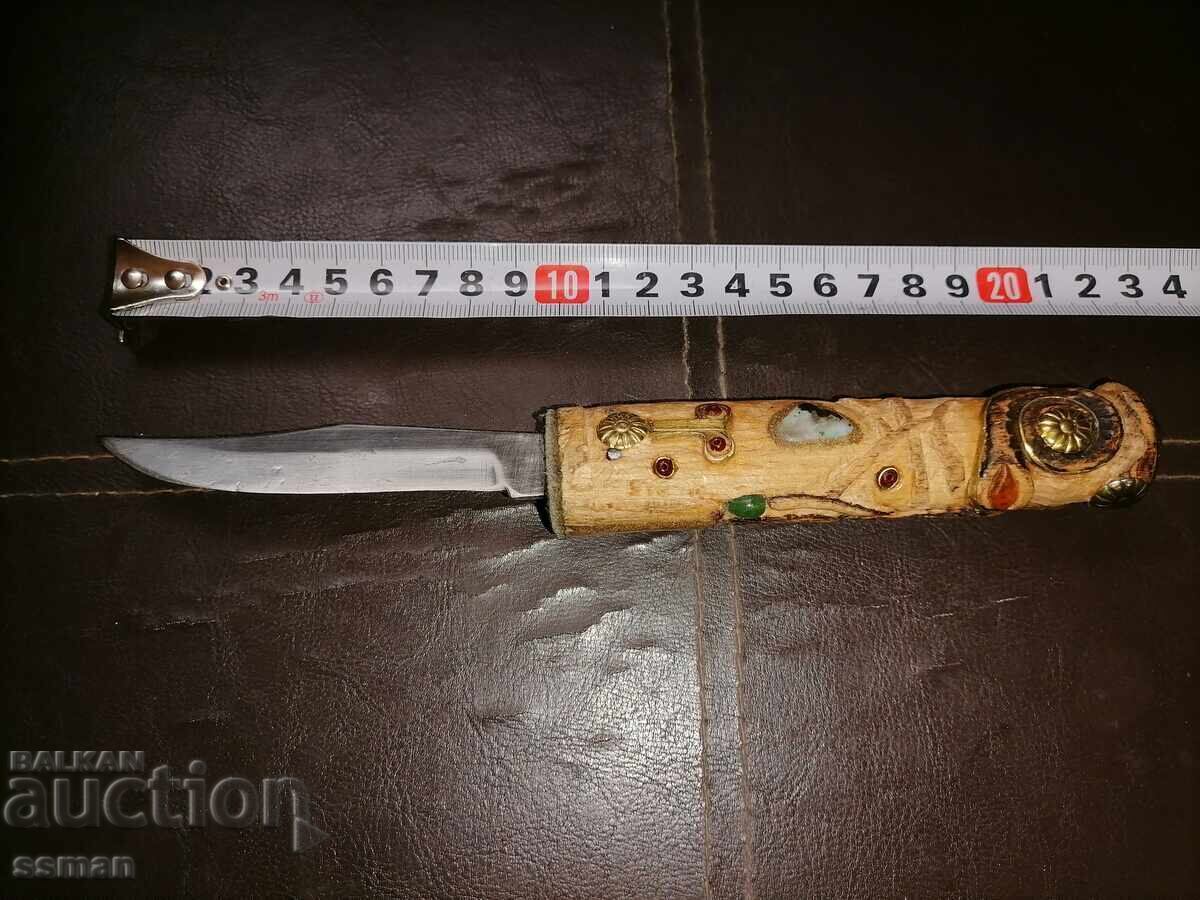 Μαχαίρι με σκαλιστή λαβή με πέτρες - 1