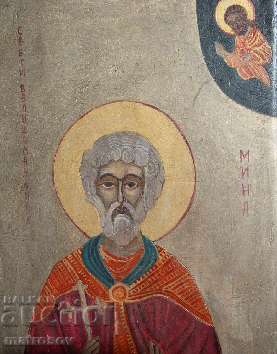 Диптих икона Свети Мина, Света Богородица с Младенеца - 5 Диптих икона Свети Мина, Света Богородица с Младенеца - 5