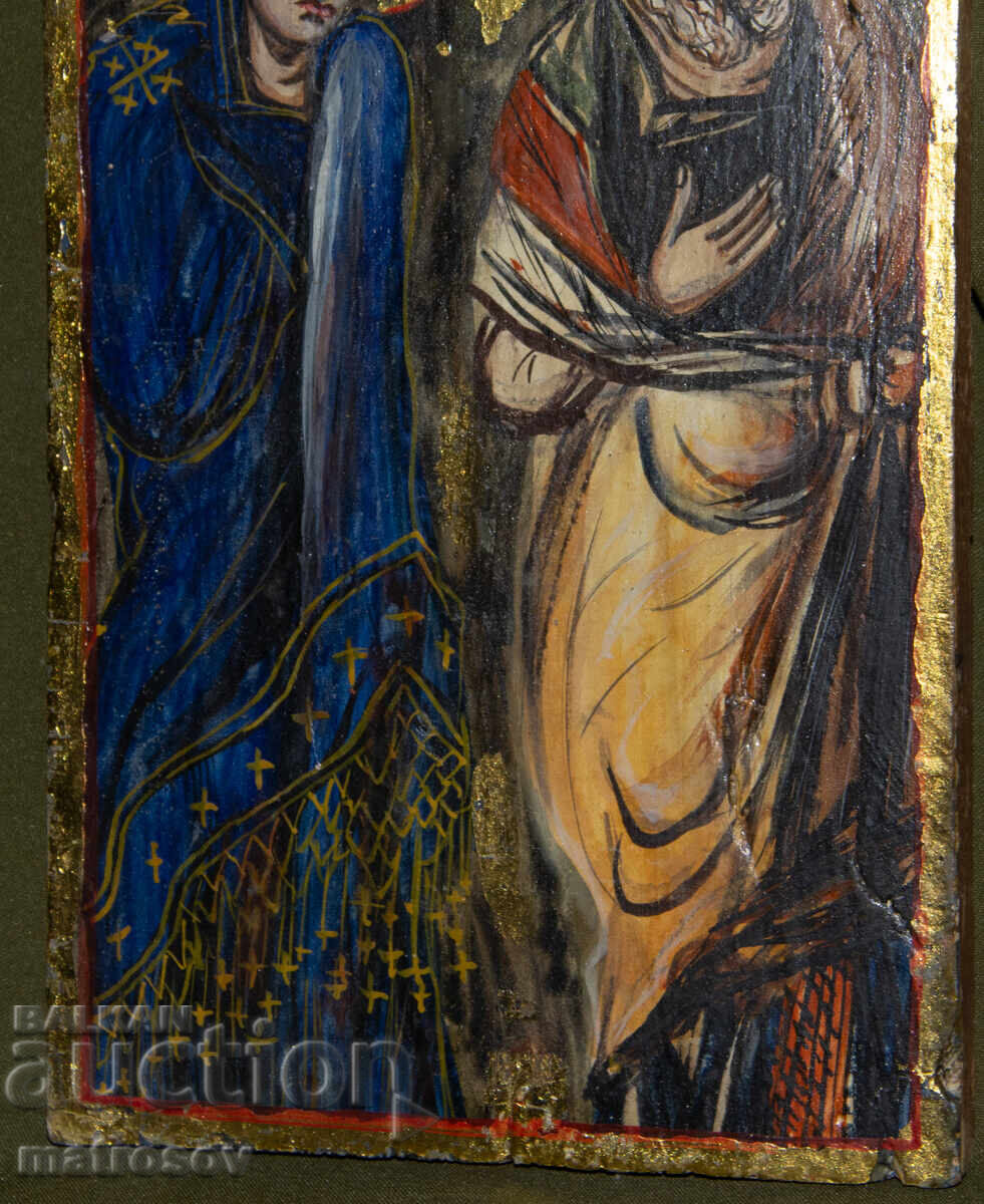 Icon, tempera, gold leaf, Holy Mother with the Child, St. Joseph - 5