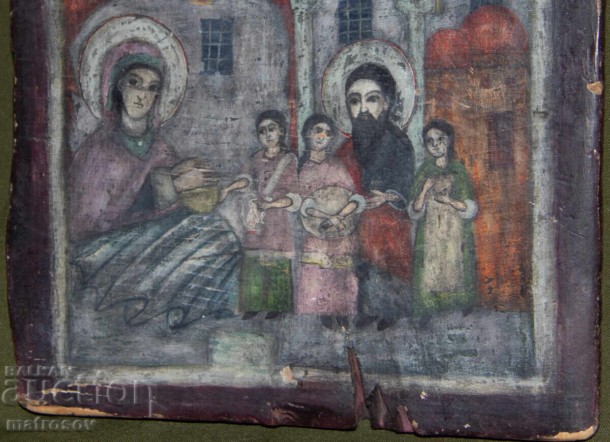 Nativity of the Theotokos, hand-painted icon, tempera paints - 5