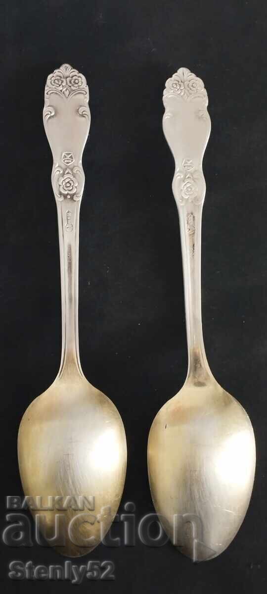 2 buc. lingurițe de ceai, cafea, melchior argintate din URSS cu preț € 14.00 | 27.38 BGN 2 buc. lingurițe de ceai, cafea, melchior argintate din URSS cu preț € 14.00 | 27.38 BGN