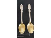 2 silver-plated melchior teaspoons for tea, coffee from the USSR