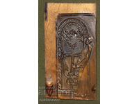 Sfântul Nicolae Făcătorul de Minuni, icoană de cupru cu suport pentru lumânare