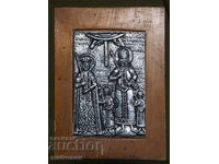 Tsar Ivan Alexander XIV, metal icon on wood