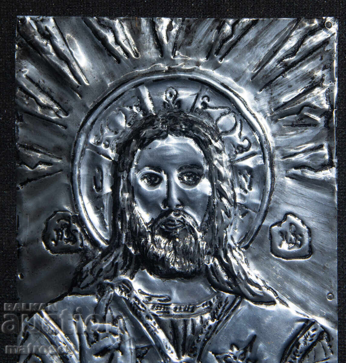 Livrarea Icoană metalică lucrată manual, basorelief, Iisus Hristos