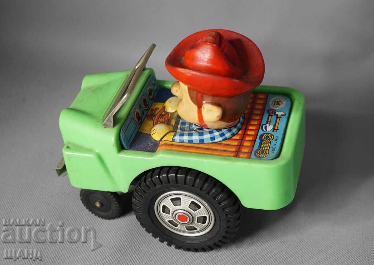 Δημοπρασία Παλιό Ιαπωνικό μεταλλικό μηχανικό παιχνίδι μοντέλο αυτοκινήτου καουμπόη