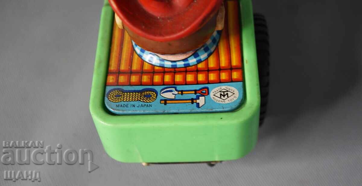 Παράδοση Παλιό Ιαπωνικό μεταλλικό μηχανικό παιχνίδι μοντέλο αυτοκινήτου καουμπόη