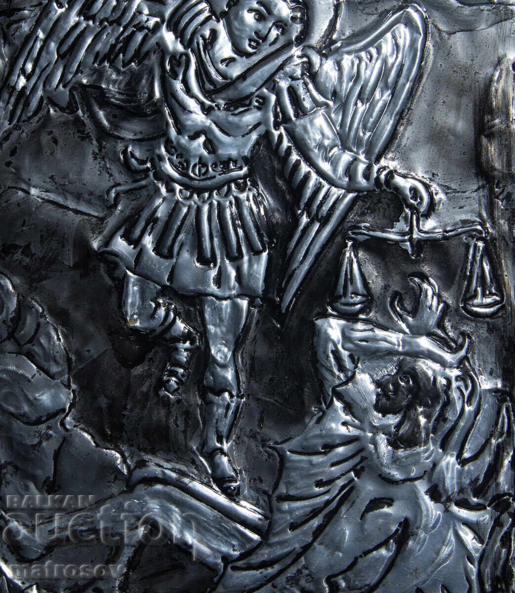 Handmade metal icon, bas-relief, St. Archangel Michael - 5
