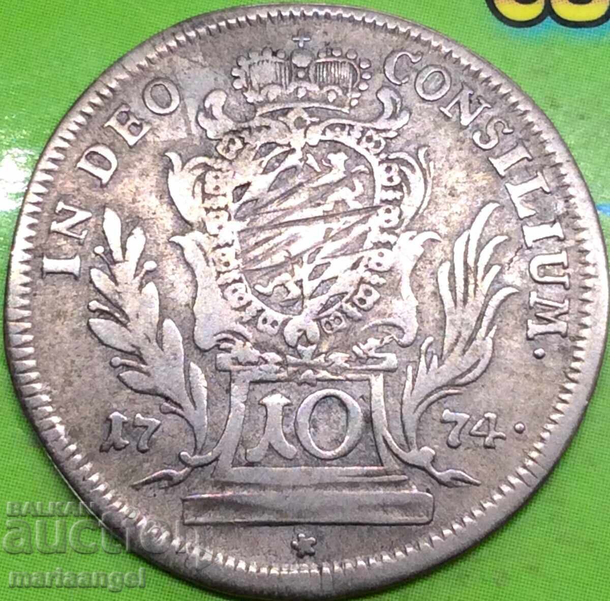 Παράδοση Βαυαρία 10 Kreuzer 1774 Γερμανία Maximilian Joseph αργυρό