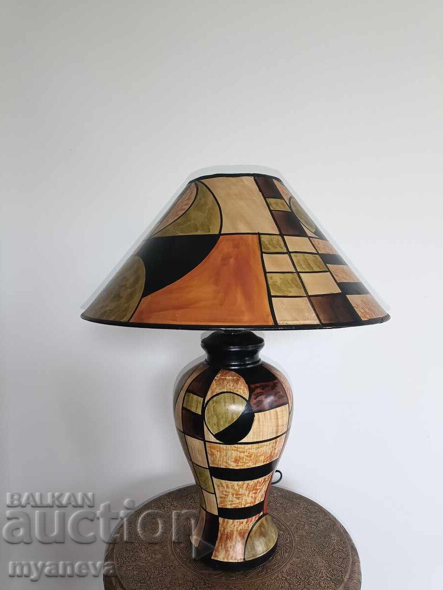 Delivery of Vintage, table lamp with abstract art design