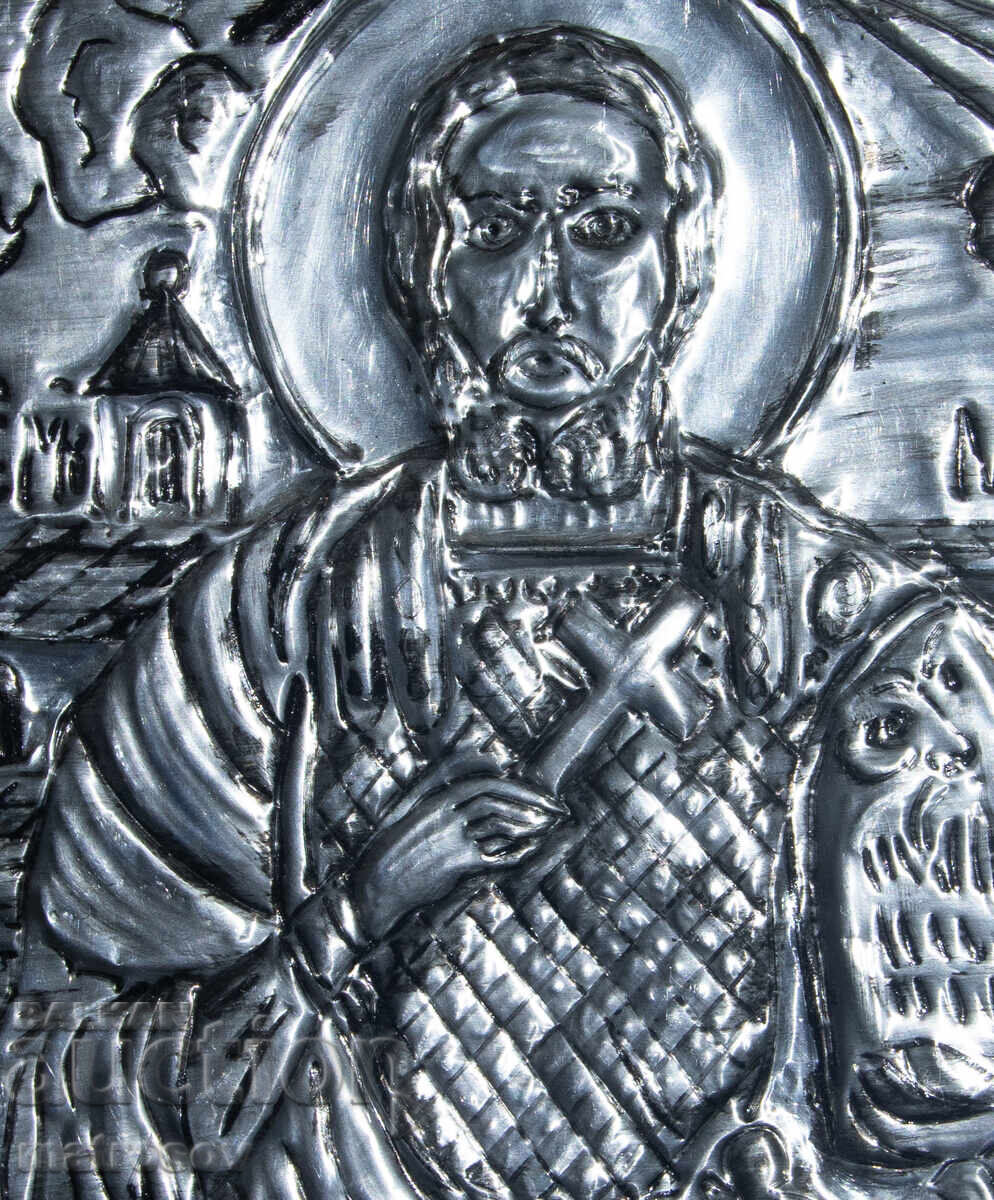 Delivery of Handmade metal icon, bas-relief, Saint Mina